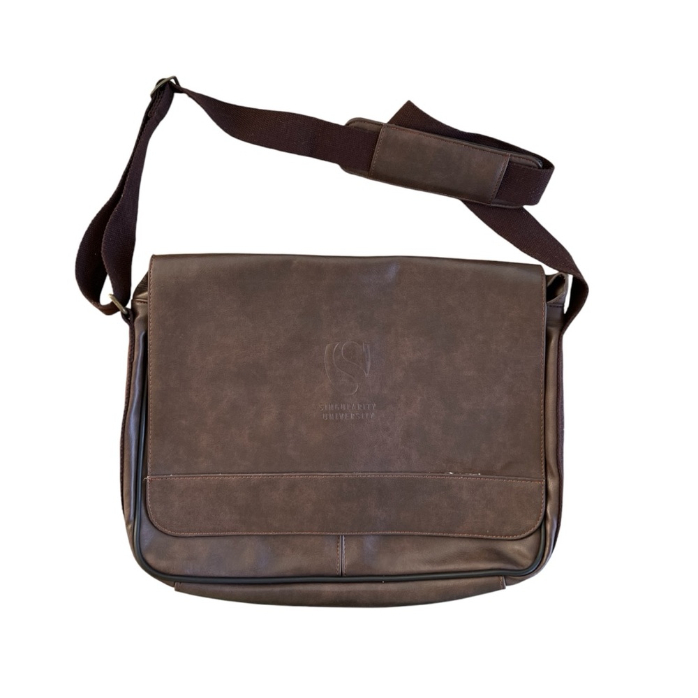 Singularity University Messenger Bag Genuine Leather Travel Laptop Shoulder Bag